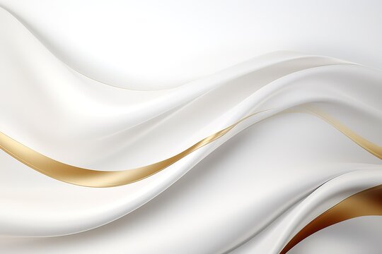 Abstract background with flowing white and gold curves.