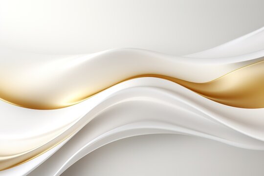 Abstract background with flowing white and gold lines.