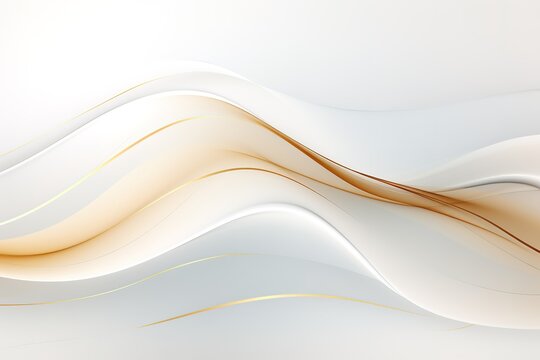 Abstract background with flowing white and gold waves.