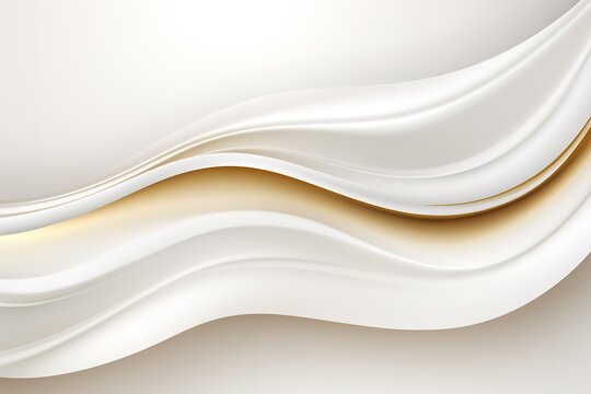 Abstract background with flowing white and gold waves.