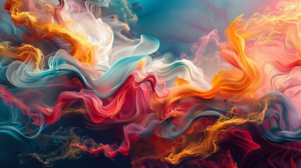 Poster - swirling blend of vibrant colors and shapes representing abstract ideas and creativity