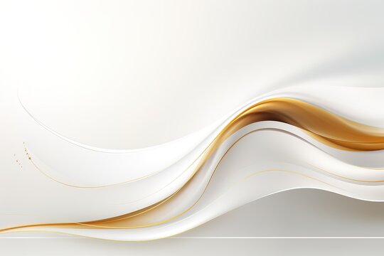 Abstract background with gold and white waves.