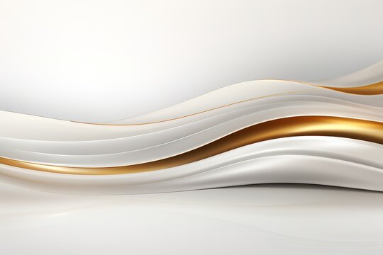 Abstract background with gold and white wavy lines.