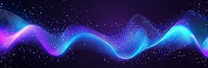 Poster - Technologies of the information age. Digital background. 3D visualization of big data. 3D rendering.