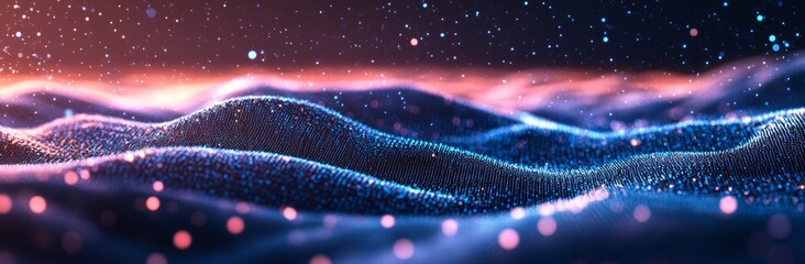 Poster - Data visualization in 3D. 3D rendering. Technology background.