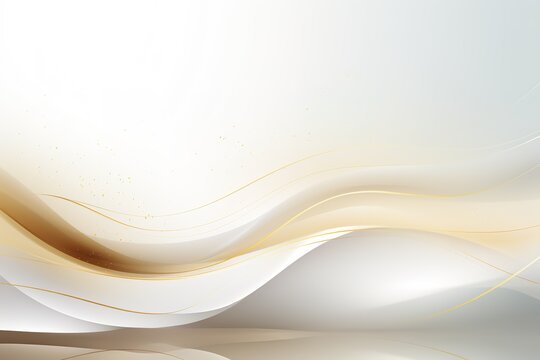 Abstract background with golden lines and soft beige waves.