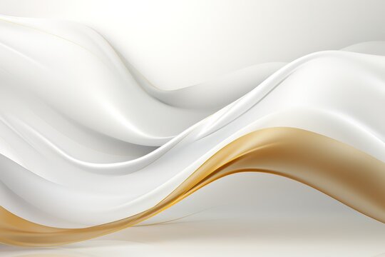 Abstract background with golden wave on white.