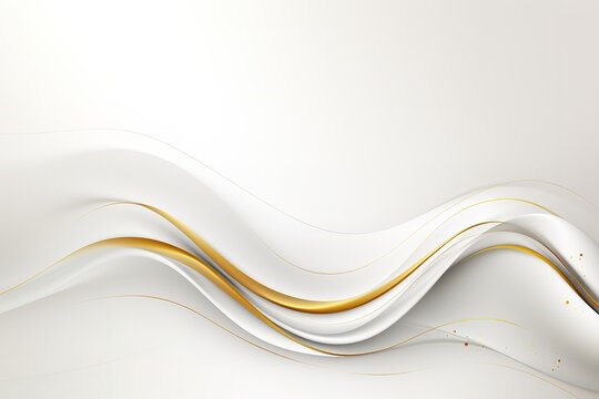 Abstract background with golden waves and white space.