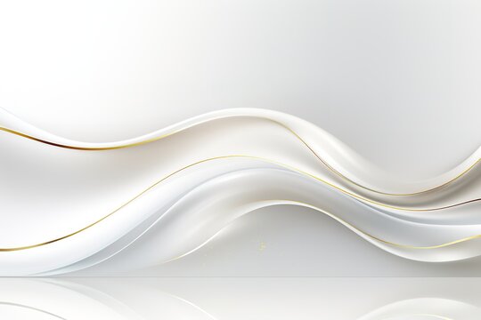 Abstract background with soft white and golden waves.