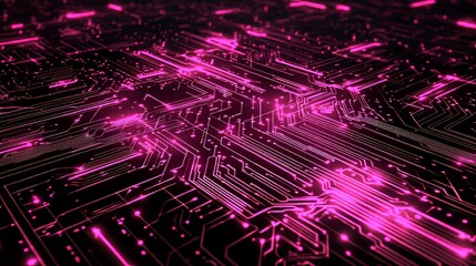 Poster - high-tech grid concept with futuristic digital lines. red and pink.