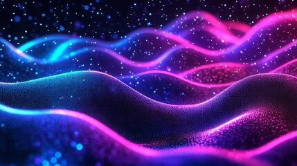Poster - background of digital particles in cyberspace