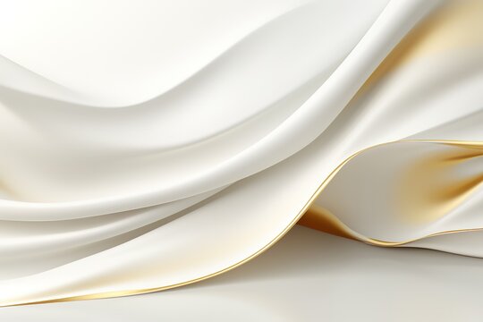 Abstract background with white and gold curves.