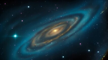Wall Mural - Video of a beautiful elliptical galaxy surrounded by millions of stars, with a glowing core at its center, concept: the wonders of deep space and celestial formations