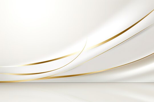 Abstract background with white and gold lines.