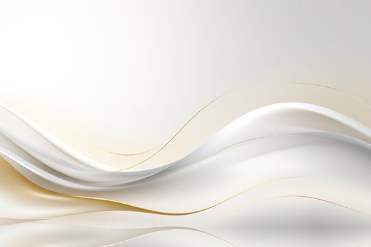 Abstract background with white and gold waves.