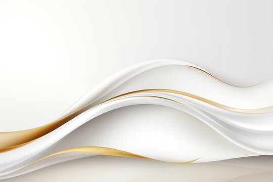 Abstract background with white and gold waves.