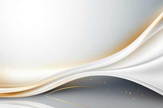Abstract background with white and gold waves.