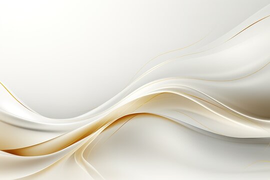 Abstract background with white and gold wavy lines.
