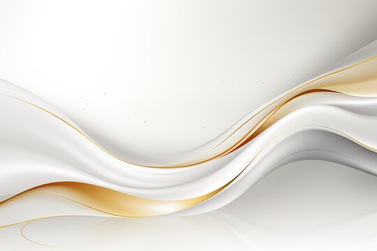 Abstract background with white and golden curves.