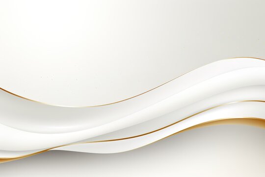 Abstract background with white waves and golden line.