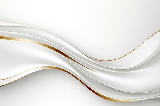 Abstract background with white waves and golden lines.