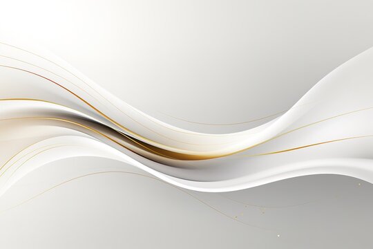Abstract background with white waves and golden lines.