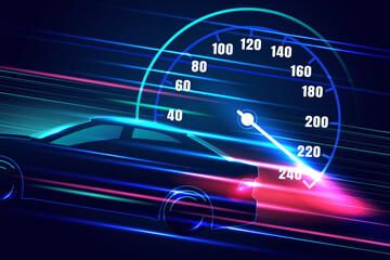 Poster - sport car speedometer for darkblue color background.high speed movement design.vector illustration.