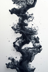 Poster - A crisp white background with a black ink splash, creating an elegant and dynamic visual contrast,
