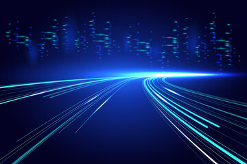 Poster - High speed line movement design. Hi-tech. Abstract technology background. Vector illustration.