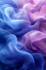 Poster - A dynamic wave of blue and purple fabric in motion, creating a sense of energy and grace,