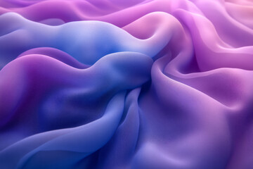 Poster - A minimalist abstract design featuring soft folds of blue and purple fabric, blending seamlessly into the background,