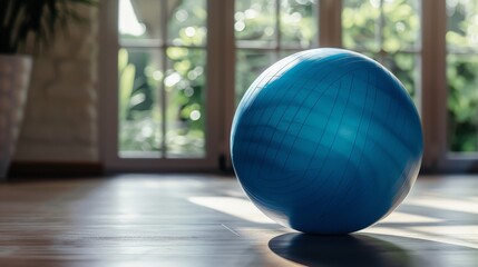 Wall Mural - An isolated stability ball, perfect for core strengthening and balance exercises.