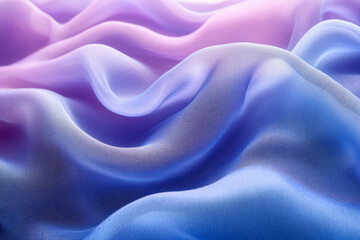 Poster - A surreal representation of blue and purple fabric swirling together in a continuous loop, creating an infinite, flowing motion,