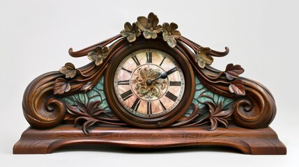 Poster - A well-preserved Art Nouveau clock, with flowing lines and natural motifs, capturing the beauty of turn-of-the-century design.