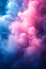Poster - A soft watercolor wash with gentle transitions between pastel pinks and blues, evoking a serene and dreamlike atmosphere,