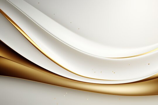 Abstract gold and white curved background with subtle texture.