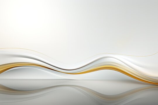 Abstract gold and white wave background.