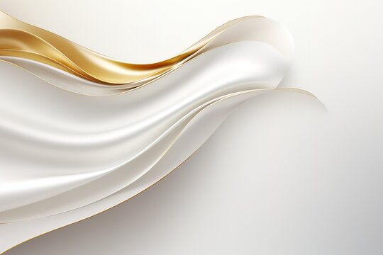 Abstract gold and white wavy background.