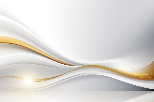 Abstract gold and white wavy background.