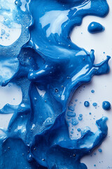 Poster - A bold splash of cobalt blue paint, with the edges feathering out into a light wash, adding energy and vibrancy,