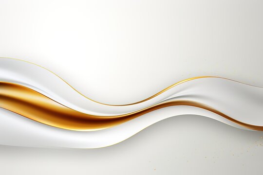 Abstract gold and white wavy background.