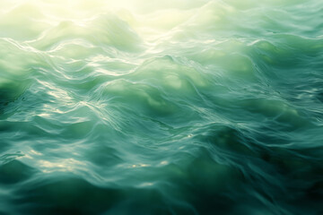 Aufkleber - Soft ripples in green and blue tones, moving in a fluid, gradient motion across the canvas,