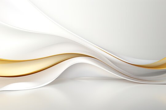 Abstract wavy background with gold and white.