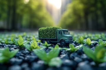 Poster - An elegant logo for an eco-friendly transportation company, symbolizing clean energy and sustainable mobility,