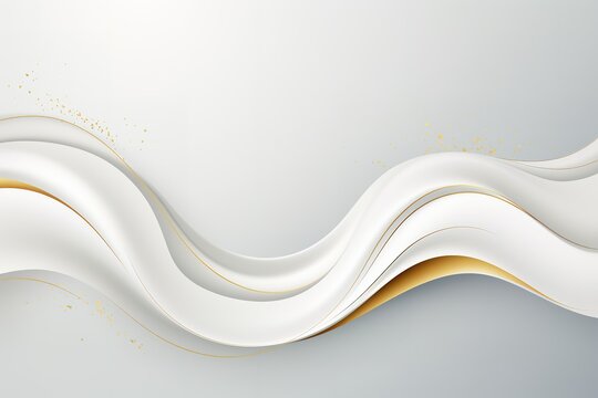 Abstract wavy background with gold lines and glitter.