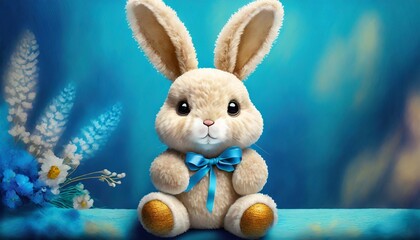 Canvas Print - easter bunny with eggs