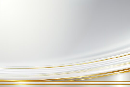Abstract white and gold background with curved lines.
