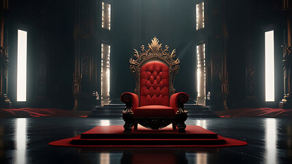 Wall Mural - majestic king throne chair on the luxurious room, throne chair, AI Generative