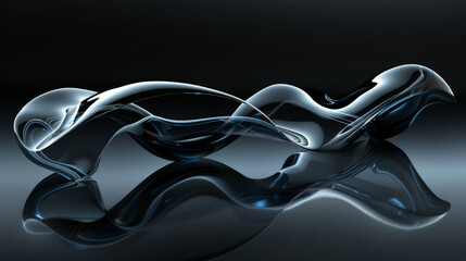 Wall Mural - abstract futuristic shape on black background 3d render