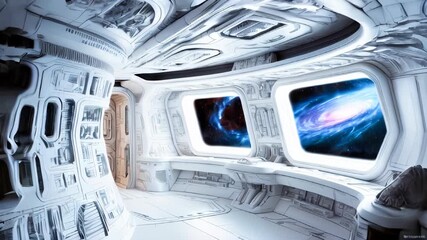 Wall Mural - Futuristic spaceship interior